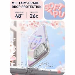 i-Blason Cosmo Series Case for iPhone 15/14//13, 6.1 Inch, with built-in Screen Protector&Magsafe Compatible&Camera Cover,Pink Laser