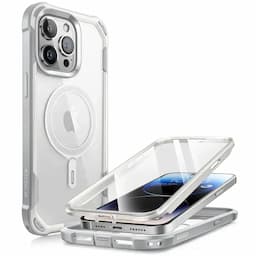 i-Blason Ares Series Clear Case for iPhone 15 Pro, 6.1 Inch (2023) with built-in Screen Protector and MagSafe Compatible,White