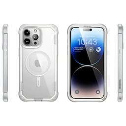 i-Blason Ares Series Clear Case for iPhone 15 Pro, 6.1 Inch (2023) with built-in Screen Protector and MagSafe Compatible,White