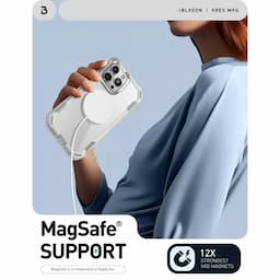 i-Blason Ares Series Clear Case for iPhone 15 Pro, 6.1 Inch (2023) with built-in Screen Protector and MagSafe Compatible,White