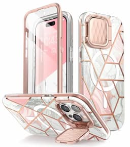 i-Blason Cosmo Series Case for iPhone 15 Pro, 6.1 Inch (2023) with built-in Screen Protector&Magsafe Compatible&Camera Cover,Marble