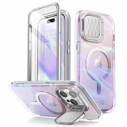 i-Blason Cosmo Series Case for iPhone 15 Pro, 6.1 Inch (2023) with built-in Screen Protector&Magsafe Compatible&Camera Cover,Pink Wave