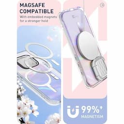 i-Blason Cosmo Series Case for iPhone 15 Pro, 6.1 Inch (2023) with built-in Screen Protector&Magsafe Compatible&Camera Cover,Pink Wave