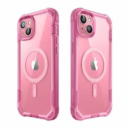 i-Blason Ares Series Clear Case for iPhone 15 Plus, 6.7 Inch (2023) with built-in Screen Protector and MagSafe Compatible,Pink