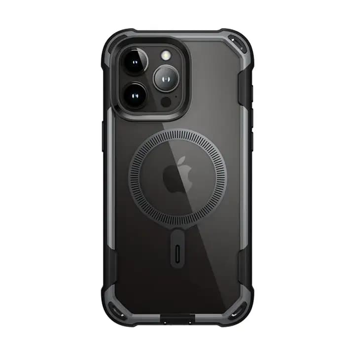 i-Blason Ares Series Clear Case for iPhone 15 Pro Mac, 6.7 Inch (2023) with built-in Screen Protector and MagSafe Compatible,Black