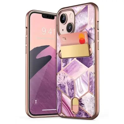 i-Blason Cosmo Wallet Case for iPhone 13, 6.1 inch 2021 Release, Slim Designer Wallet Protective Case with Card Holder, Ameth