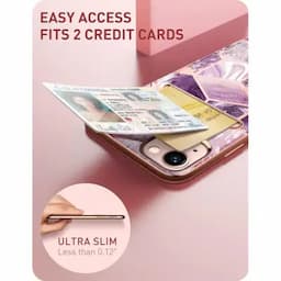 i-Blason Cosmo Wallet Case for iPhone 13, 6.1 inch 2021 Release, Slim Designer Wallet Protective Case with Card Holder, Ameth