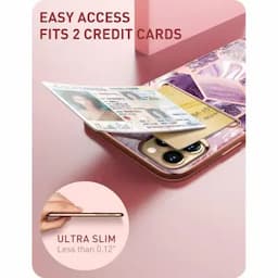 i-Blason Cosmo Tpu And Polycarbonate Wallet Slim Designer Wallet Case Card Holder For Iphone 13 Pro Max 2021, 6.7" Ameth, Multicolor