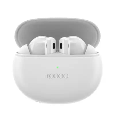 IKODOO Buds One 50Db ANC TWS,3 Mics Ai-Enc&Wind Noise Suppression,Ip55,13.4Mm Bass Drivers,48Ms Low Latency,Qi Wireless Charging&Type-C Fast Charging 10 Min = 120 Min, in-Ear, White