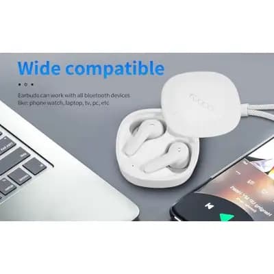 IKODOO Buds X ANC in-Ear Earbuds with Mic, AI-ENC, Upto 24 Hrs Playtime, 10mm Bass Drivers, Bluetooth 5.3, Voice Command, IPX4, Type-C, Fast Charging-(10 Min = 90 Min), White
