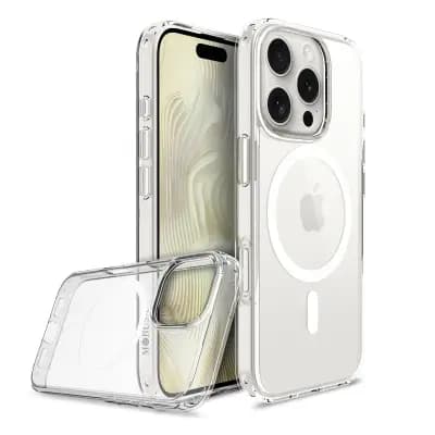 MOBUSA Hybrid 2.0 mm PC+TPU Slim Anti-Scratches Clear Magnetic Phone Case for 16 Pro Max 6.9 inch