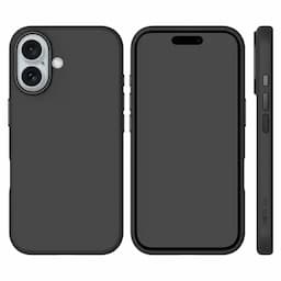 MOBUSA Liquid Silicone Case for iPhone 16 with Aluminum Camera Ring And Buttons, Black