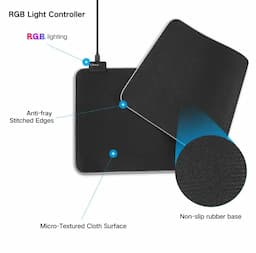 Offbeat RGB Gaming Mouse Pad, Rubber, plastic and cloth Material