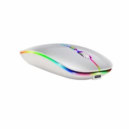 Offbeat Dash LITE Wireless Bluetooth Mouse, Multi-Device Dual Mode, Rechargeable Silent Click Buttons, 3 Adjustable DPI, Silver