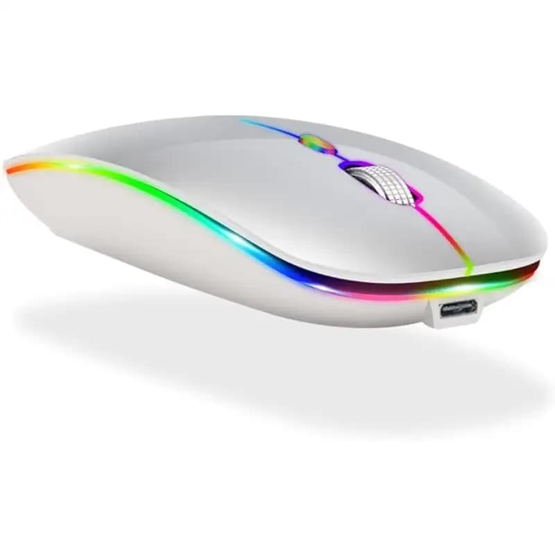 Offbeat Dash Pro, Wireless Dual Bluetooth Mouse for Windows, IOS, Android, Linux, Laser Optic Sensor, Black & Silver