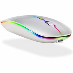 Offbeat Dash Pro, Wireless Dual Bluetooth Mouse for Windows, IOS, Android, Linux, Laser Optic Sensor, Black & Silver