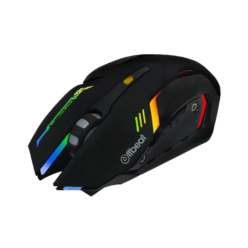 Offbeat Ripjaw Wireless Gaming Mouse for Window/ios/android/linux, Laser Optic Sensor, 7D Buttons, Black