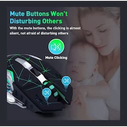 Offbeat Ripjaw Alpha bt Bluetooth gaming mouse for Window/ios/android/linux, 8D Buttons, Laser Optic Sensor, Black