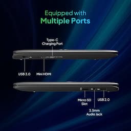 Primebook WIFI PBMTWIFI11064#006C, MediaTek MT8183 - 4 GB RAM 64 GB EMMC Storage, Prime OS, 11.6 Inch, Black, 1.2 Kg, Android Laptop