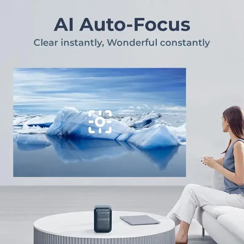 Wanbo T2 Max LCD Portable Projector with 4K HDR, 1080P Native Resolution, 450 ANSI Lumens, Blue