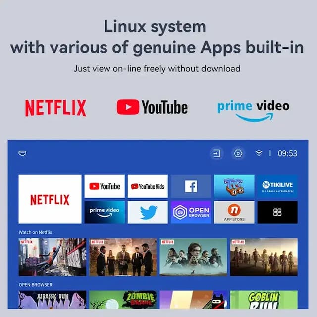 Wanbo TT LCD Portable Projector, 650 ANSI Lumens, 1080P Native Resolution, Black