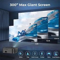WZATCO Alpha 2 Max (Dark Edition), Native 1080P Fully Automatic 4K HDR Projector, 1000 ANSI Lumens, (Intelligent OA + Screen Fit), HDMI ARC, Android 9, BT 5.1, WiFi 6, Dolby