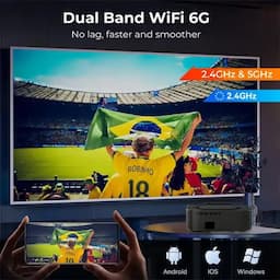 WZATCO Alpha 2 Max (Dark Edition), Native 1080P Fully Automatic 4K HDR Projector, 1000 ANSI Lumens, (Intelligent OA + Screen Fit), HDMI ARC, Android 9, BT 5.1, WiFi 6, Dolby