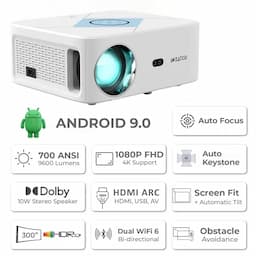WZATCO Alpha 3 Projector with 700 ANSI Lumens, 1 yr warranty, White