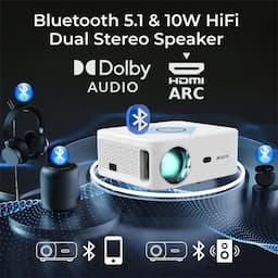 WZATCO Alpha 3 Projector with 700 ANSI Lumens, 1 yr warranty, White