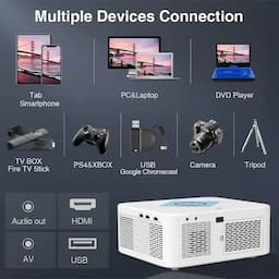 WZATCO Alpha 3 Projector with 700 ANSI Lumens, 1 yr warranty, White