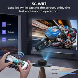 WZATCO Astra, Full HD Native 1080P, 800 ANSI Lumens, Netflix + Dolby Certified, Fully Automatic, Widevine L1, HDMI ARC, Bluetooth, WiFi, Projector for Home, Outdoor