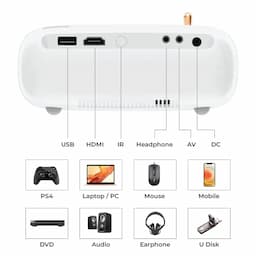 WZATCO Pixel, Portable LED Projector, Native 720p Full HD 1080P Support, 250 ANSI, LTPS Technology, 176" Max Screen, Home & Outdoor Cinema, Compatible with 4K TV Stick, PC