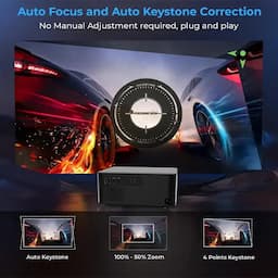 WZATCO Neo, Fully Automatic, Full HD Native 1080P, 4K HDR Android Projector for Home, 8200 Lumens, (Auto Focus + Auto Keystone), HDMI ARC, Dual WiFi & BT, YouTube, Netflix, Prime & More | Yuva Series