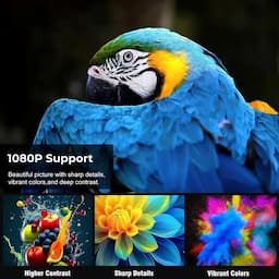 WZATCO Pixel Plus, 390 Ansi Lumens, Native 720p with Full HD 1080P Support, 176" Max Screen, 1 Speaker, Remote Controller Projector, Green