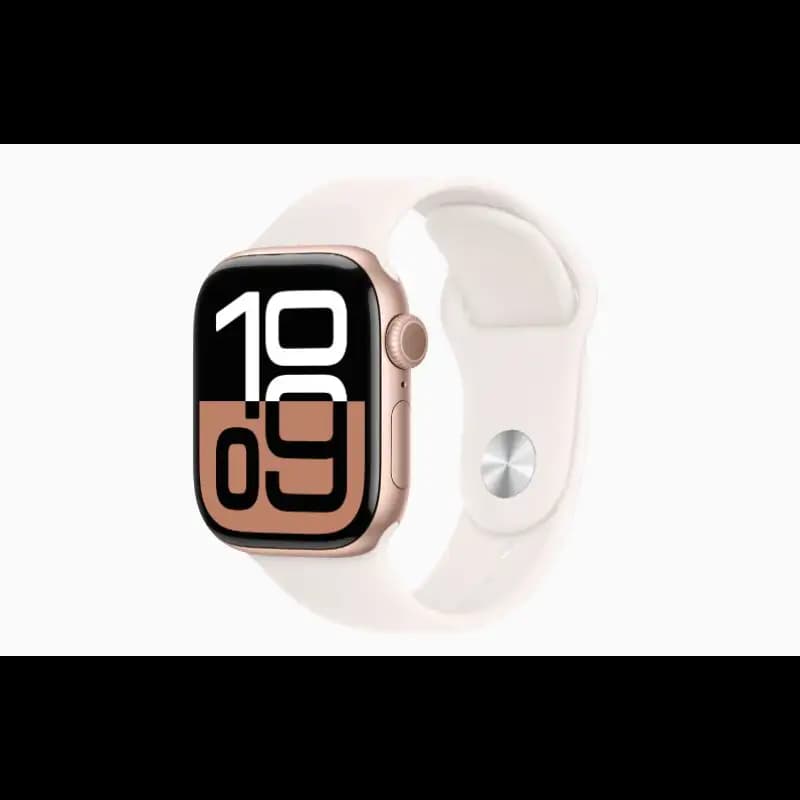 Apple Watch 10 MWX93HN and A 42mm GPS + Cellular, Rose Gold Aluminium Case, Light Blush Sport Band, watchOS11, S and M