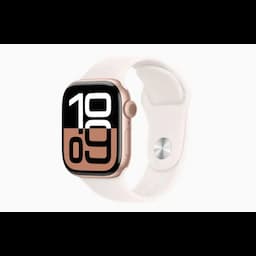 Apple Watch 10 MWX93HN and A 42mm GPS + Cellular, Rose Gold Aluminium Case, Light Blush Sport Band, watchOS11, S and M