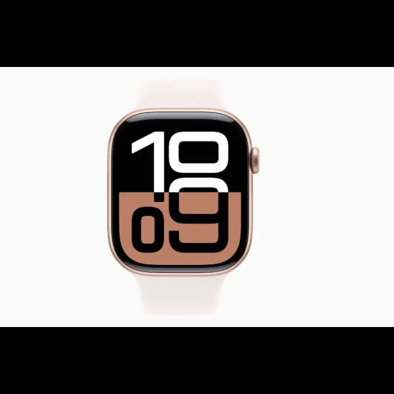 Apple Watch 10 MWY63HN and A 46mm GPS + Cellular, Rose Gold Aluminium Case, Light Blush Sport Band, watchOS11, S and M