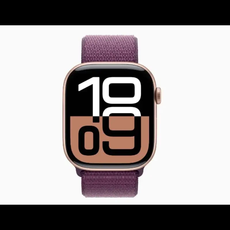 Apple Watch 10 MWY83HN and A 46mm GPS + Cellular, Rose Gold Aluminium Case, Plum Sport Loop, watchOS11