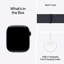 Apple Watch 10 MWWG3HN and A 42mm GPS, Jet Black Aluminium Case, Ink Sport Loop, watchOS11
