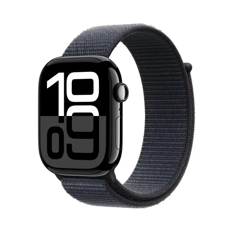 Apple Watch 10 MWWR3HN and A 46mm GPS, Jet Black Aluminium Case, Ink Sport Loop, watchOS11