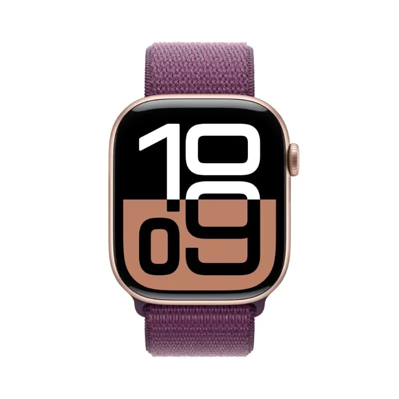 Apple Watch 10 MWWV3HN and A 46mm GPS, Rose Gold Aluminium Case, Plum Sport Loop, watchOS11