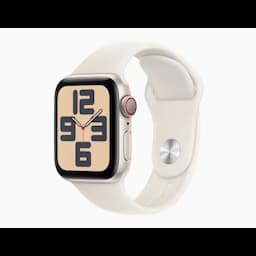 Apple Watch SE MXEF3HN and A 40mm GPS, Starlight Aluminium Case, Starlight Sport Band, watchOS 11, S and M