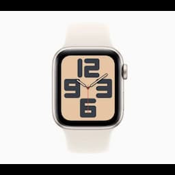 Apple Watch SE MXEF3HN and A 40mm GPS, Starlight Aluminium Case, Starlight Sport Band, watchOS 11, S and M