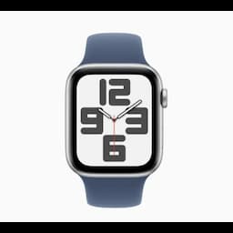 Apple Watch SE MXER3HN and A 44mm GPS, Silver Aluminium Case, Denim Sport Band, watchOS 11, M and L