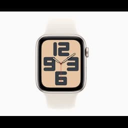 Apple Watch SE MXEV3HN and A 44mm GPS, Starlight Aluminium Case, Starlight Sport Band, watchOS 11, M and L