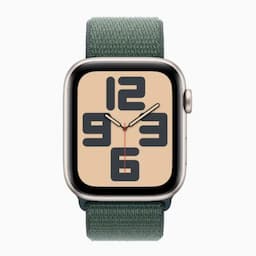 Apple Watch SE MXEW3HN and A 44mm GPS, Starlight Aluminium Case, Lake Green Sport Loop, watchOS 11
