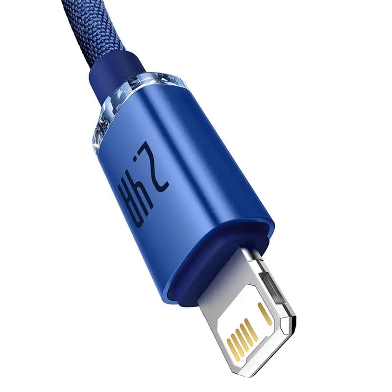 Baseus CAJY000003 Crystal Shine Series Fast Charging Data Cable USB To Ip 2.4A 1.2m, Blue