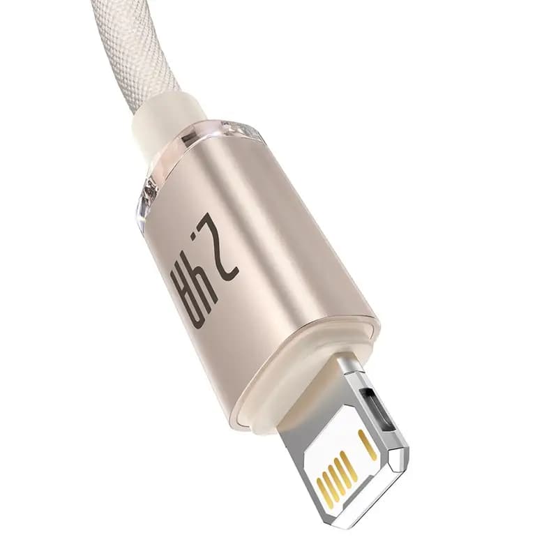 Baseus CAJY001104 Crystal Shine Series Fast Charging Data Cable USB To Ip 2.4A 1.2m, Pink