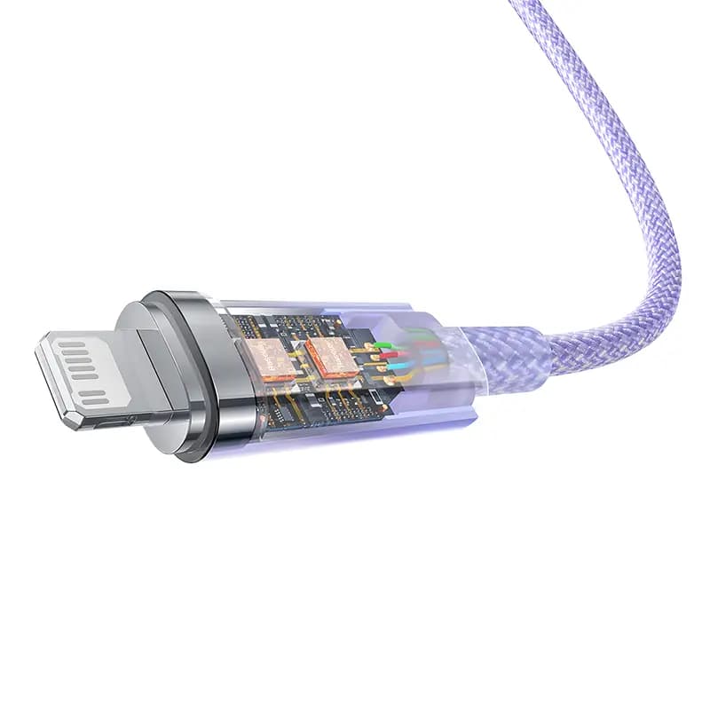 Baseus CATS010205 Explorer Series Fast Charging Cable With Smart Temperature Control Type-C To Ip 20W 1m, Purple