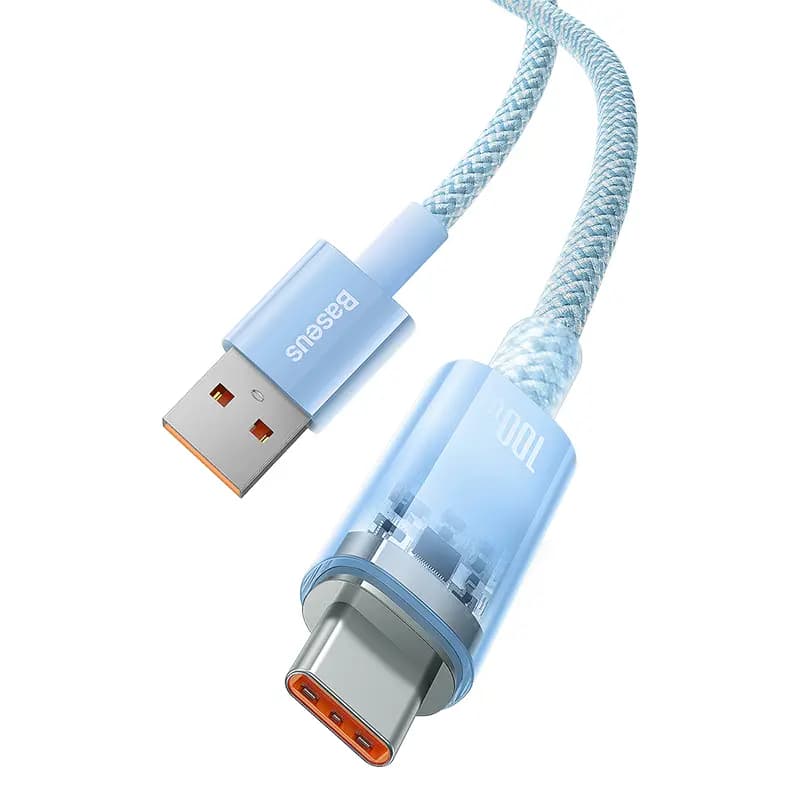 Baseus CATS010503 Explorer Series Fast Charging Cable with Smart Temperature Control USB to Type-C 100W, 2m, Blue